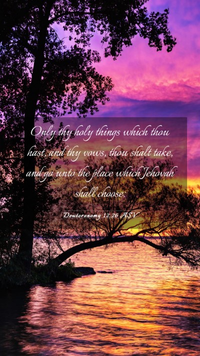 Picture 03 - Deuteronomy 12:26 ASV Mobile Phone Wallpaper - Only thy holy things which thou hast, and thy - Mobile Bible Verse Wallpaper