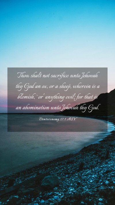 Picture 03 - Deuteronomy 17:1 ASV Mobile Phone Wallpaper - Thou shalt not sacrifice unto Jehovah thy God an - Mobile Bible Verse Wallpaper