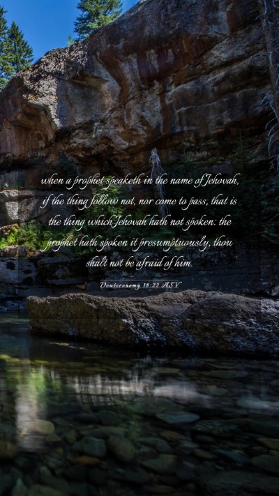 Picture 03 - Deuteronomy 18:22 ASV Mobile Phone Wallpaper - when a prophet speaketh in the name of Jehovah, - Mobile Bible Verse Wallpaper