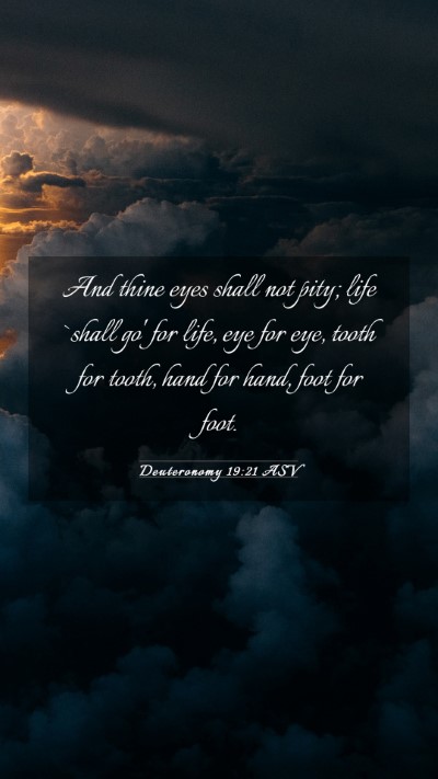 Picture 03 - Deuteronomy 19:21 ASV Mobile Phone Wallpaper - And thine eyes shall not pity; life `shall go' - Mobile Bible Verse Wallpaper