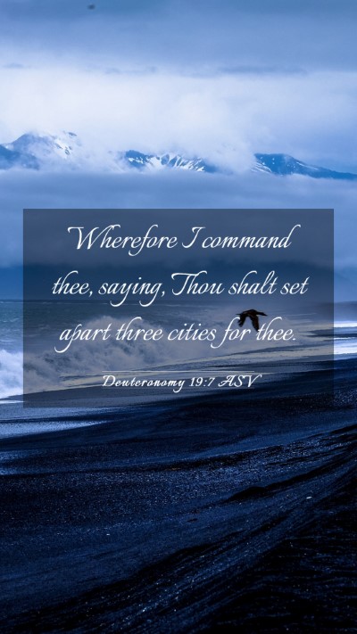 Picture 03 - Deuteronomy 19:7 ASV Mobile Phone Wallpaper - Wherefore I command thee, saying, Thou shalt set - Mobile Bible Verse Wallpaper