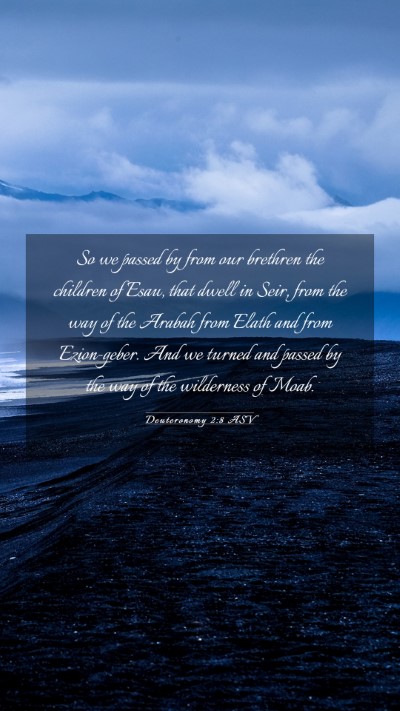 Picture 03 - Deuteronomy 2:8 ASV Mobile Phone Wallpaper - So we passed by from our brethren the children of - Mobile Bible Verse Wallpaper