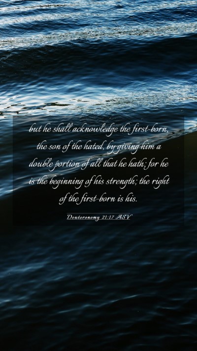 Picture 03 - Deuteronomy 21:17 ASV Mobile Phone Wallpaper - but he shall acknowledge the first-born, the son - Mobile Bible Verse Wallpaper