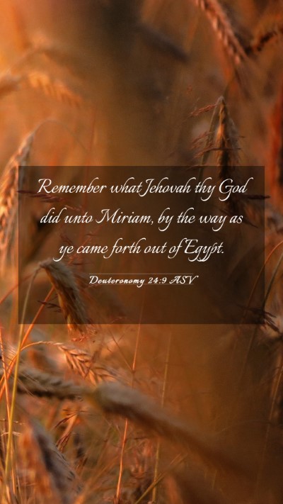Picture 03 - Deuteronomy 24:9 ASV Mobile Phone Wallpaper - Remember what Jehovah thy God did unto Miriam, by - Mobile Bible Verse Wallpaper