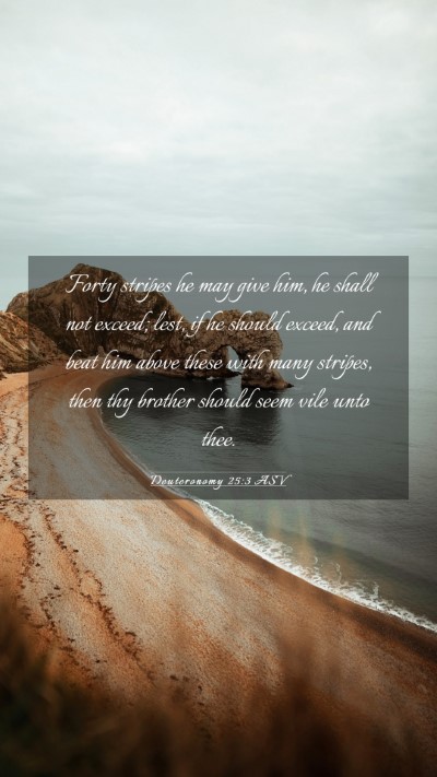Picture 03 - Deuteronomy 25:3 ASV Mobile Phone Wallpaper - Forty stripes he may give him, he shall not - Mobile Bible Verse Wallpaper