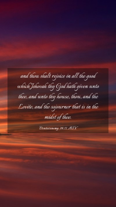 Picture 03 - Deuteronomy 26:11 ASV Mobile Phone Wallpaper - and thou shalt rejoice in all the good which - Mobile Bible Verse Wallpaper
