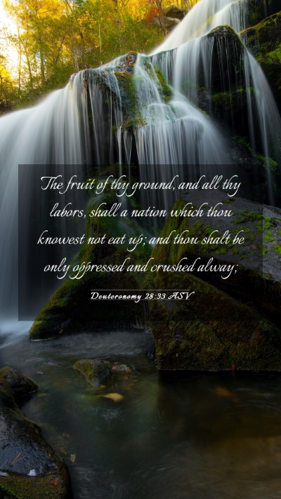 Picture 03 - Deuteronomy 28:33 ASV Mobile Phone Wallpaper - The fruit of thy ground, and all thy labors, - Mobile Bible Verse Wallpaper