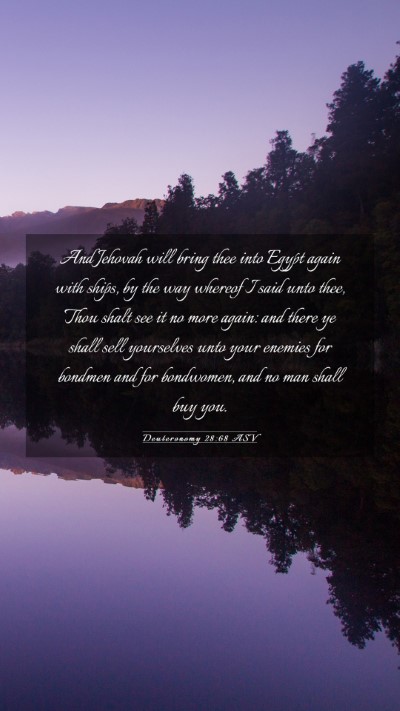 Picture 03 - Deuteronomy 28:68 ASV Mobile Phone Wallpaper - And Jehovah will bring thee into Egypt again with - Mobile Bible Verse Wallpaper