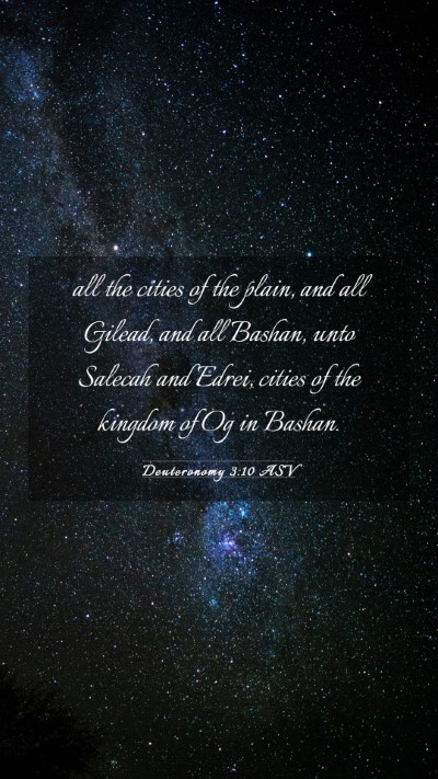 Picture 03 - Deuteronomy 3:10 ASV Mobile Phone Wallpaper - all the cities of the plain, and all Gilead, and - Mobile Bible Verse Wallpaper