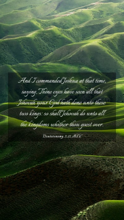 Picture 03 - Deuteronomy 3:21 ASV Mobile Phone Wallpaper - And I commanded Joshua at that time, saying, - Mobile Bible Verse Wallpaper