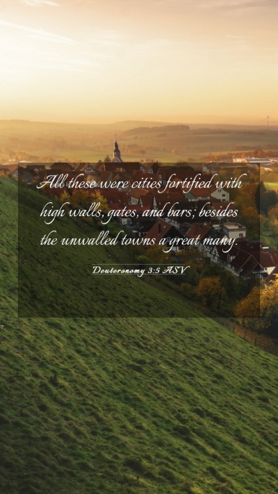 Picture 03 - Deuteronomy 3:5 ASV Mobile Phone Wallpaper - All these were cities fortified with high walls, - Mobile Bible Verse Wallpaper