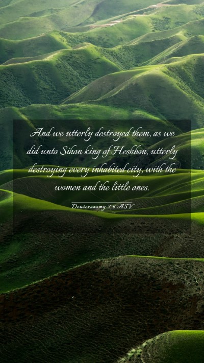 Picture 03 - Deuteronomy 3:6 ASV Mobile Phone Wallpaper - And we utterly destroyed them, as we did unto - Mobile Bible Verse Wallpaper