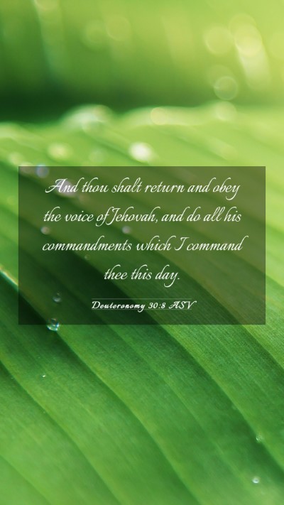Picture 03 - Deuteronomy 30:8 ASV Mobile Phone Wallpaper - And thou shalt return and obey the voice of - Mobile Bible Verse Wallpaper