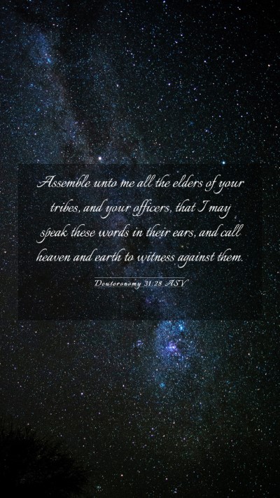 Picture 03 - Deuteronomy 31:28 ASV Mobile Phone Wallpaper - Assemble unto me all the elders of your tribes, - Mobile Bible Verse Wallpaper