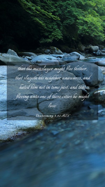Picture 03 - Deuteronomy 4:42 ASV Mobile Phone Wallpaper - that the manslayer might flee thither, that - Mobile Bible Verse Wallpaper