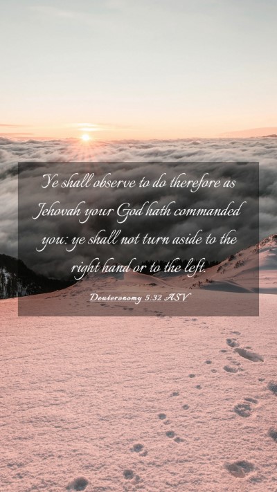 Picture 03 - Deuteronomy 5:32 ASV Mobile Phone Wallpaper - Ye shall observe to do therefore as Jehovah your - Mobile Bible Verse Wallpaper