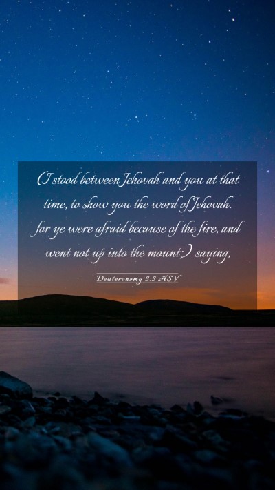 Picture 03 - Deuteronomy 5:5 ASV Mobile Phone Wallpaper - (I stood between Jehovah and you at that time, to - Mobile Bible Verse Wallpaper