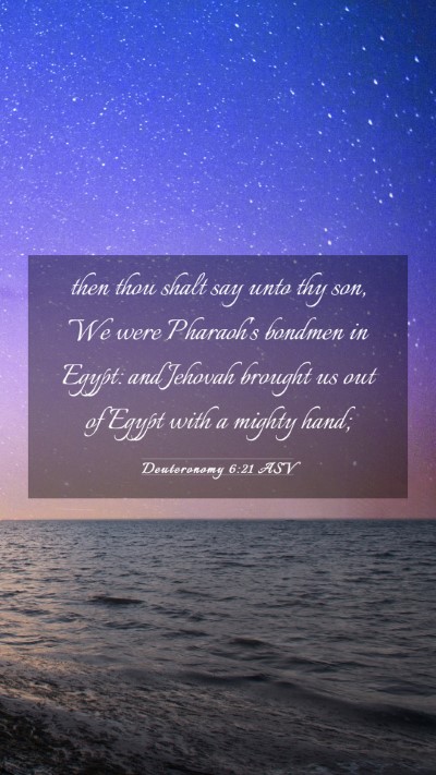 Picture 03 - Deuteronomy 6:21 ASV Mobile Phone Wallpaper - then thou shalt say unto thy son, We were - Mobile Bible Verse Wallpaper