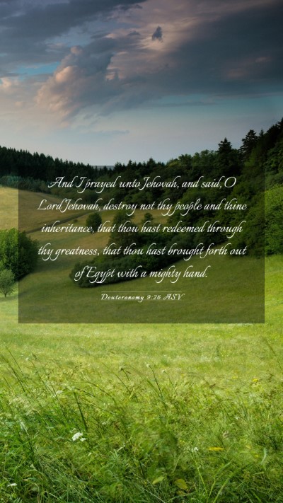 Picture 03 - Deuteronomy 9:26 ASV Mobile Phone Wallpaper - And I prayed unto Jehovah, and said, O Lord - Mobile Bible Verse Wallpaper