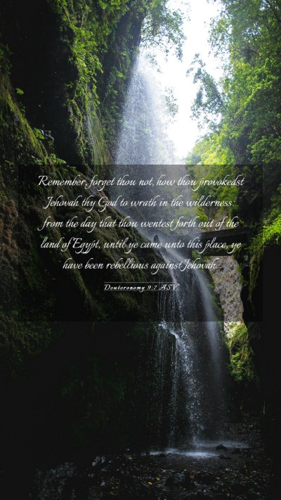 Picture 03 - Deuteronomy 9:7 ASV Mobile Phone Wallpaper - Remember, forget thou not, how thou provokedst - Mobile Bible Verse Wallpaper
