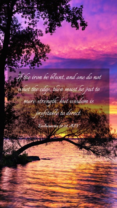 Picture 03 - Ecclesiastes 10:10 ASV Mobile Phone Wallpaper - If the iron be blunt, and one do not whet the - Mobile Bible Verse Wallpaper