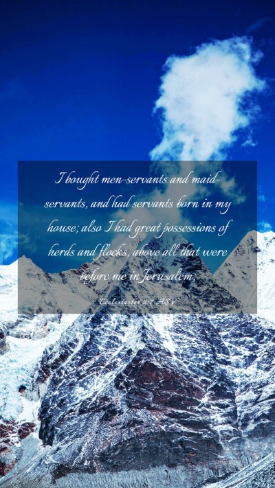 Picture 03 - Ecclesiastes 2:7 ASV Mobile Phone Wallpaper - I bought men-servants and maid-servants, and had - Mobile Bible Verse Wallpaper