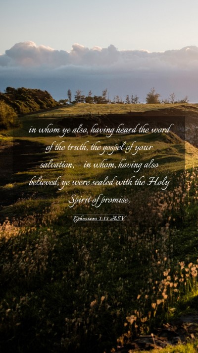 Picture 03 - Ephesians 1:13 ASV Mobile Phone Wallpaper - in whom ye also, having heard the word of the - Mobile Bible Verse Wallpaper