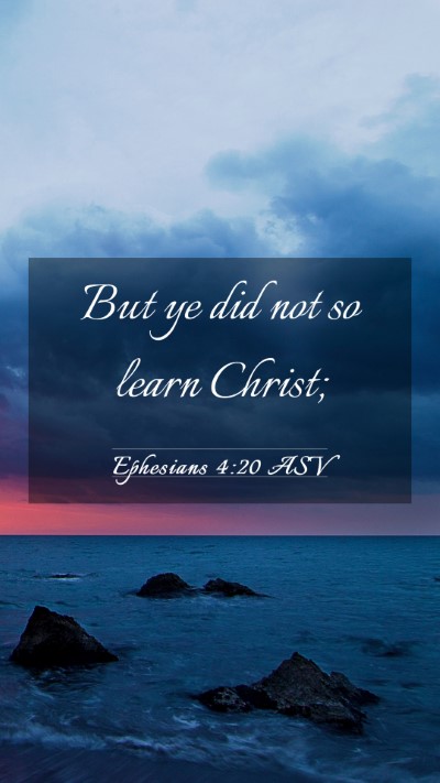 Picture 03 - Ephesians 4:20 ASV Mobile Phone Wallpaper - But ye did not so learn - Mobile Bible Verse Wallpaper