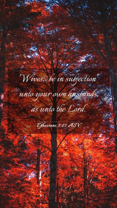 Picture 03 - Ephesians 5:22 ASV Mobile Phone Wallpaper - Wives, `be in subjection' unto your own husbands, - Mobile Bible Verse Wallpaper