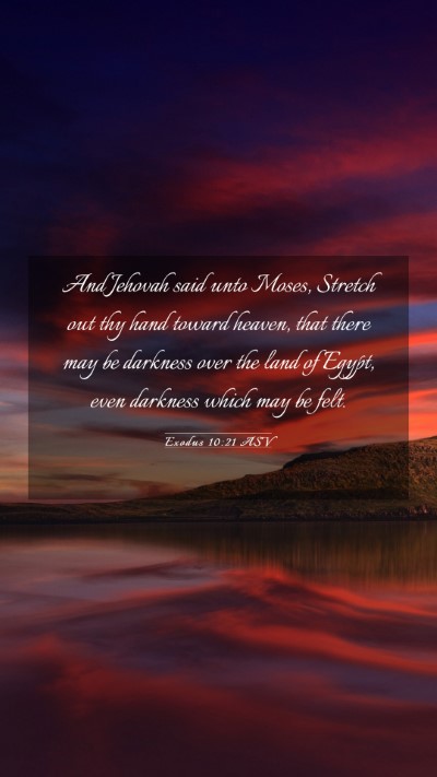 Picture 03 - Exodus 10:21 ASV Mobile Phone Wallpaper - And Jehovah said unto Moses, Stretch out thy hand - Mobile Bible Verse Wallpaper
