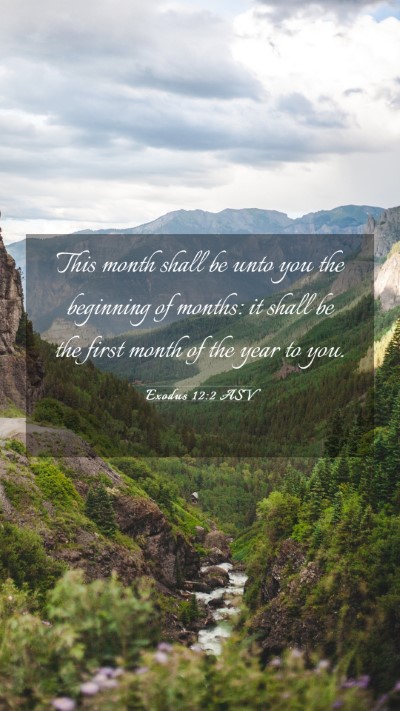 Picture 03 - Exodus 12:2 ASV Mobile Phone Wallpaper - This month shall be unto you the beginning of - Mobile Bible Verse Wallpaper