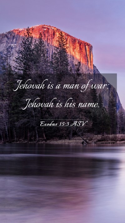 Picture 03 - Exodus 15:3 ASV Mobile Phone Wallpaper - Jehovah is a man of war: Jehovah is his - Mobile Bible Verse Wallpaper