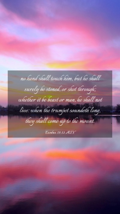 Picture 03 - Exodus 19:13 ASV Mobile Phone Wallpaper - no hand shall touch him, but he shall surely be - Mobile Bible Verse Wallpaper