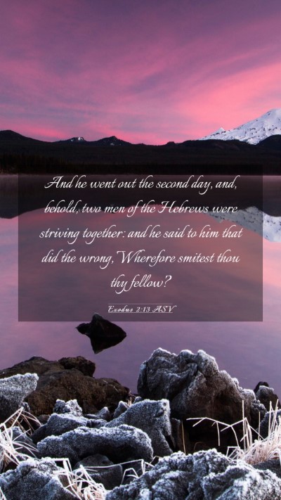 Picture 03 - Exodus 2:13 ASV Mobile Phone Wallpaper - And he went out the second day, and, behold, two - Mobile Bible Verse Wallpaper