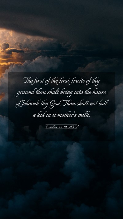 Picture 03 - Exodus 23:19 ASV Mobile Phone Wallpaper - The first of the first-fruits of thy ground thou - Mobile Bible Verse Wallpaper