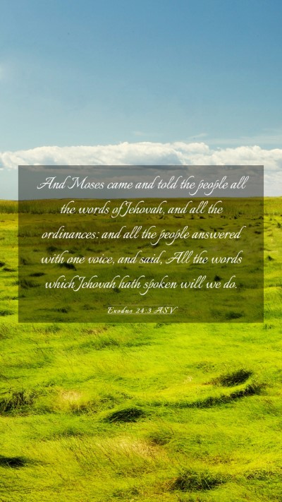 Picture 03 - Exodus 24:3 ASV Mobile Phone Wallpaper - And Moses came and told the people all the words - Mobile Bible Verse Wallpaper