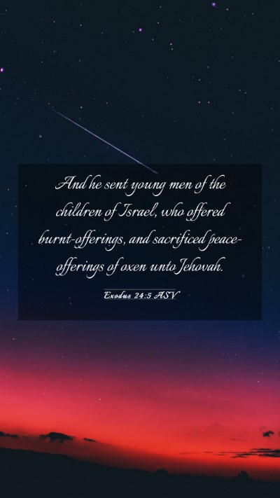 Picture 03 - Exodus 24:5 ASV Mobile Phone Wallpaper - And he sent young men of the children of Israel, - Mobile Bible Verse Wallpaper