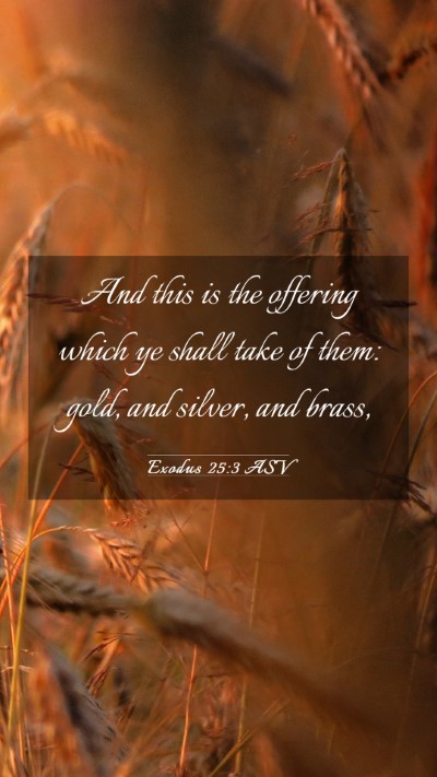 Picture 03 - Exodus 25:3 ASV Mobile Phone Wallpaper - And this is the offering which ye shall take of - Mobile Bible Verse Wallpaper