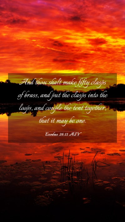 Picture 03 - Exodus 26:11 ASV Mobile Phone Wallpaper - And thou shalt make fifty clasps of brass, and - Mobile Bible Verse Wallpaper