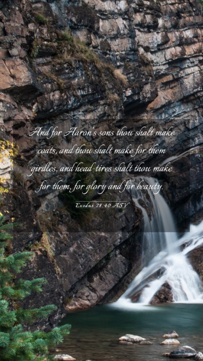 Picture 03 - Exodus 28:40 ASV Mobile Phone Wallpaper - And for Aaron's sons thou shalt make coats, and - Mobile Bible Verse Wallpaper