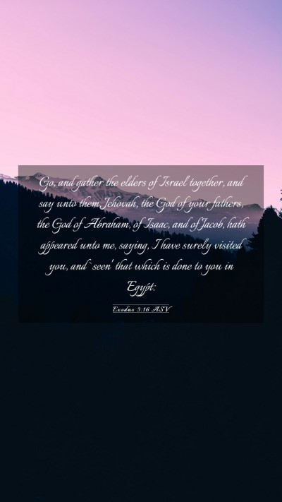 Picture 03 - Exodus 3:16 ASV Mobile Phone Wallpaper - Go, and gather the elders of Israel together, and - Mobile Bible Verse Wallpaper