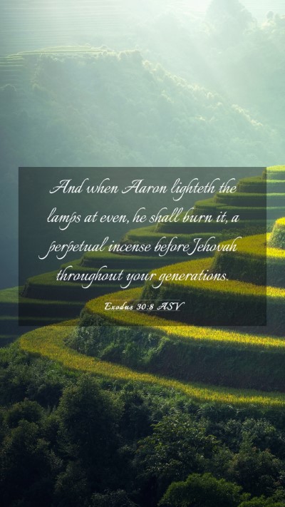 Picture 03 - Exodus 30:8 ASV Mobile Phone Wallpaper - And when Aaron lighteth the lamps at even, he - Mobile Bible Verse Wallpaper