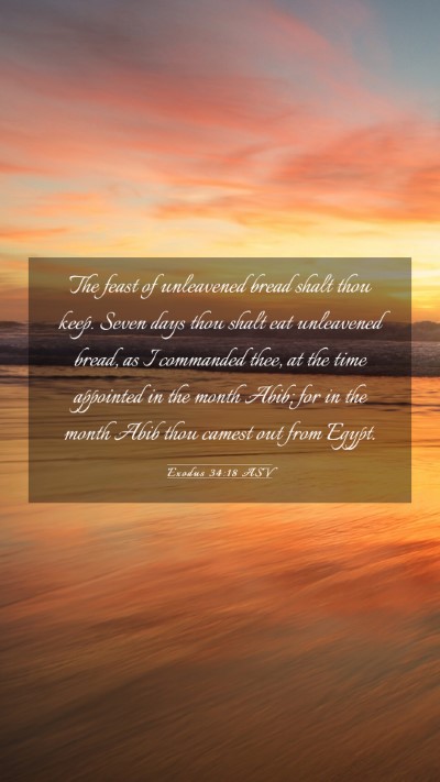 Picture 03 - Exodus 34:18 ASV Mobile Phone Wallpaper - The feast of unleavened bread shalt thou keep. - Mobile Bible Verse Wallpaper