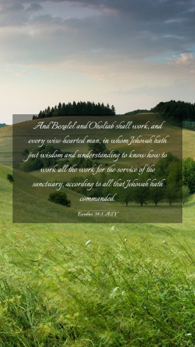 Picture 03 - Exodus 36:1 ASV Mobile Phone Wallpaper - And Bezalel and Oholiab shall work, and every - Mobile Bible Verse Wallpaper