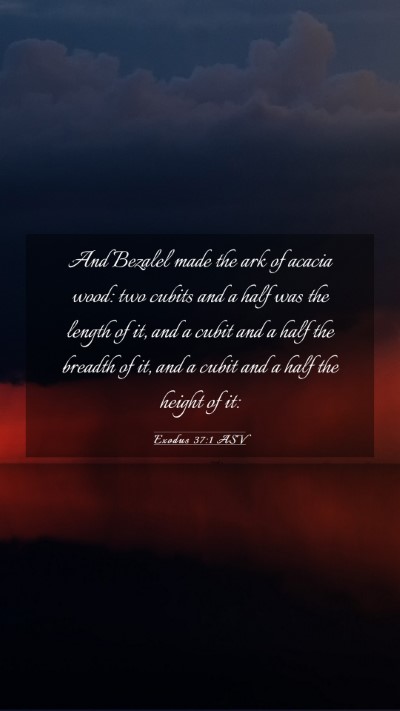 Picture 03 - Exodus 37:1 ASV Mobile Phone Wallpaper - And Bezalel made the ark of acacia wood: two - Mobile Bible Verse Wallpaper
