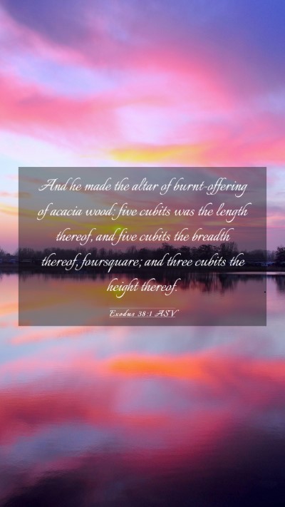 Picture 03 - Exodus 38:1 ASV Mobile Phone Wallpaper - And he made the altar of burnt-offering of acacia - Mobile Bible Verse Wallpaper