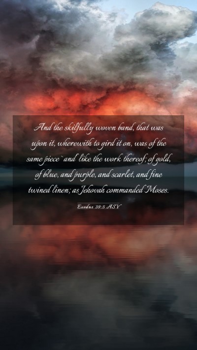 Picture 03 - Exodus 39:5 ASV Mobile Phone Wallpaper - And the skilfully woven band, that was upon it, - Mobile Bible Verse Wallpaper