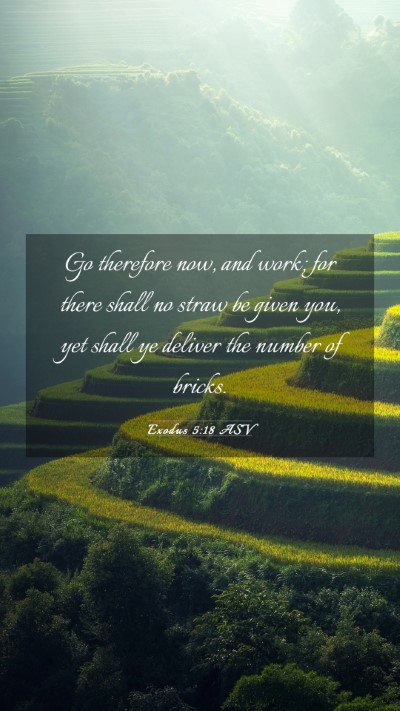 Picture 03 - Exodus 5:18 ASV Mobile Phone Wallpaper - Go therefore now, and work; for there shall no - Mobile Bible Verse Wallpaper