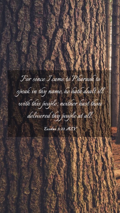 Picture 03 - Exodus 5:23 ASV Mobile Phone Wallpaper - For since I came to Pharaoh to speak in thy name, - Mobile Bible Verse Wallpaper