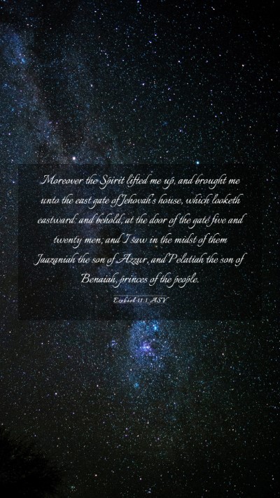 Picture 03 - Ezekiel 11:1 ASV Mobile Phone Wallpaper - Moreover the Spirit lifted me up, and brought me - Mobile Bible Verse Wallpaper